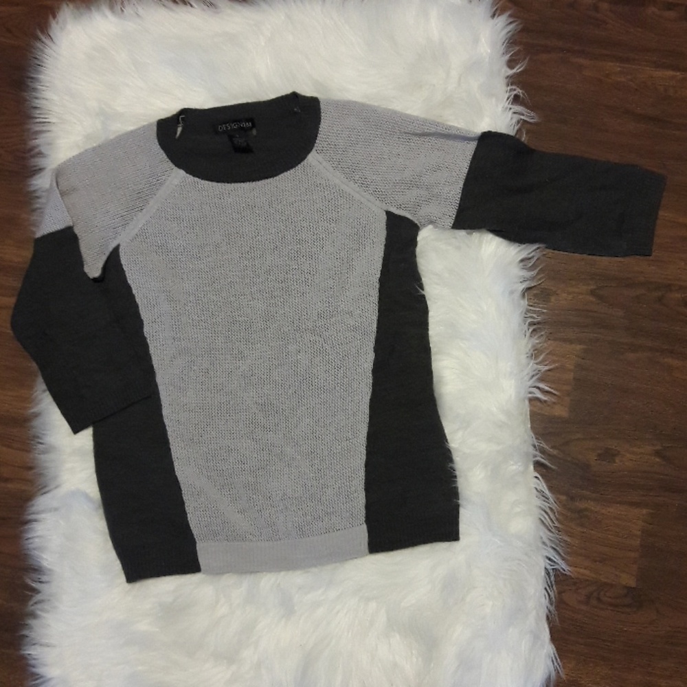 Gray sweater.